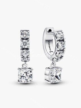 Pandora Pavé Dangle Hoop Earrings